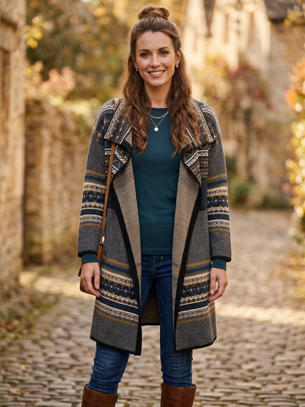 Thought London Organic Cotton / Wool Tribal Cardi Coat Size 16